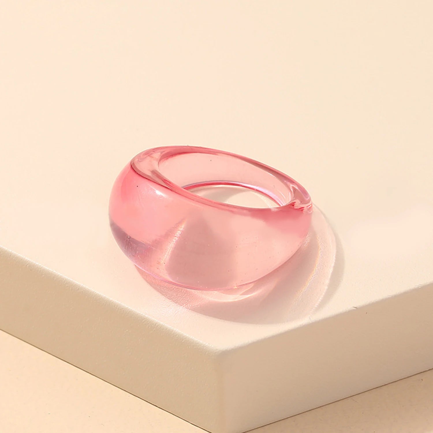 CreamStone Minimalist Dome Ring