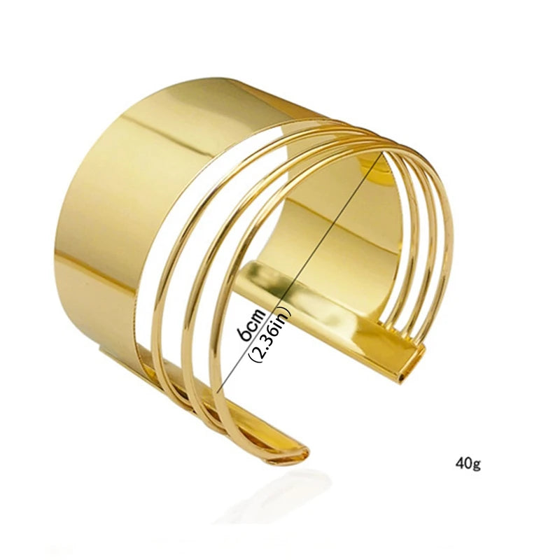 Aurora Sculpted Gold Cuff Set