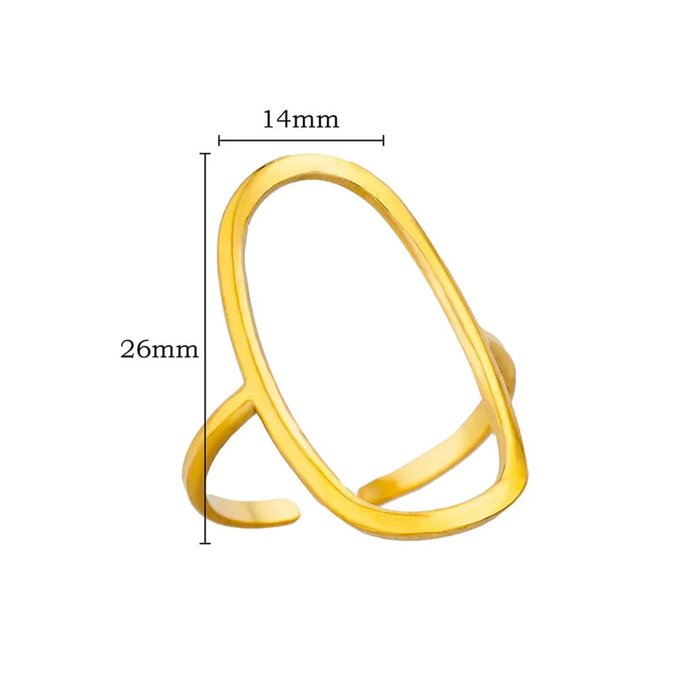 Aurora Curve Adjustable Gold Ring Collection